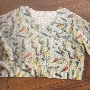 Anthropologie Multicolor V-Neck Sweater